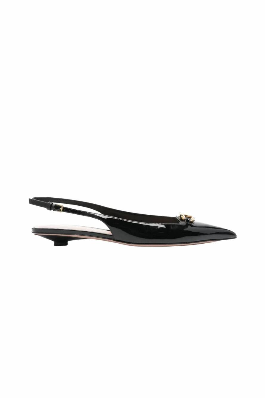 NEW VALENTINO GARAVANI women's vlogo signature slingback pumps in black